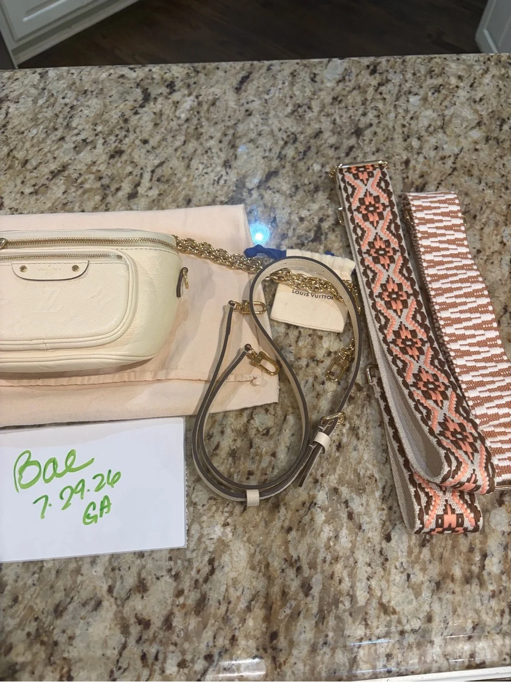 Louis Vuitton Cream Monogram Empreinte Crossbody Bumbag